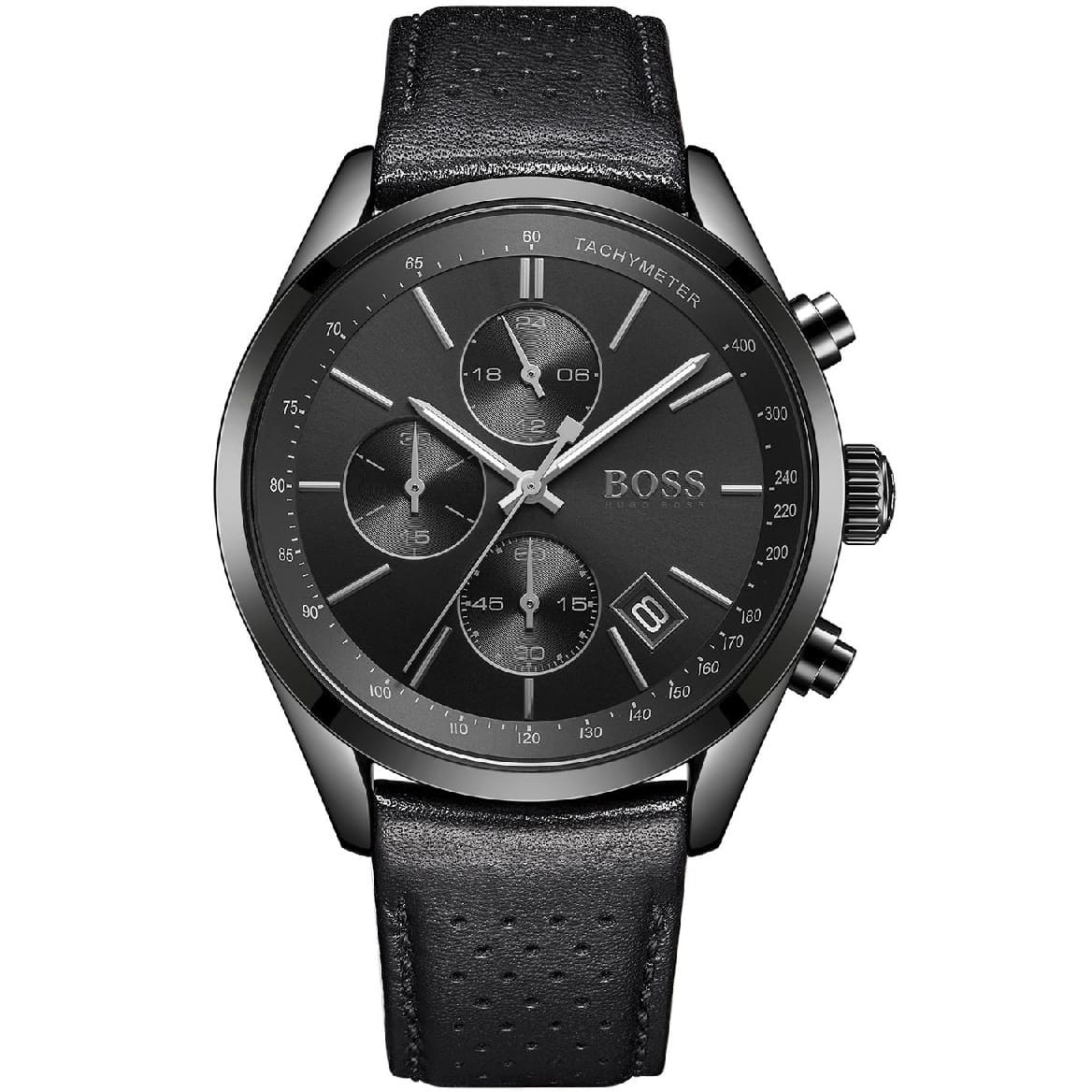 1513474-hugo-boss-watch-men-black-leather-grand-prix.jpg ساعة هوجو بوس للرجال 1513474 - الصورة 1