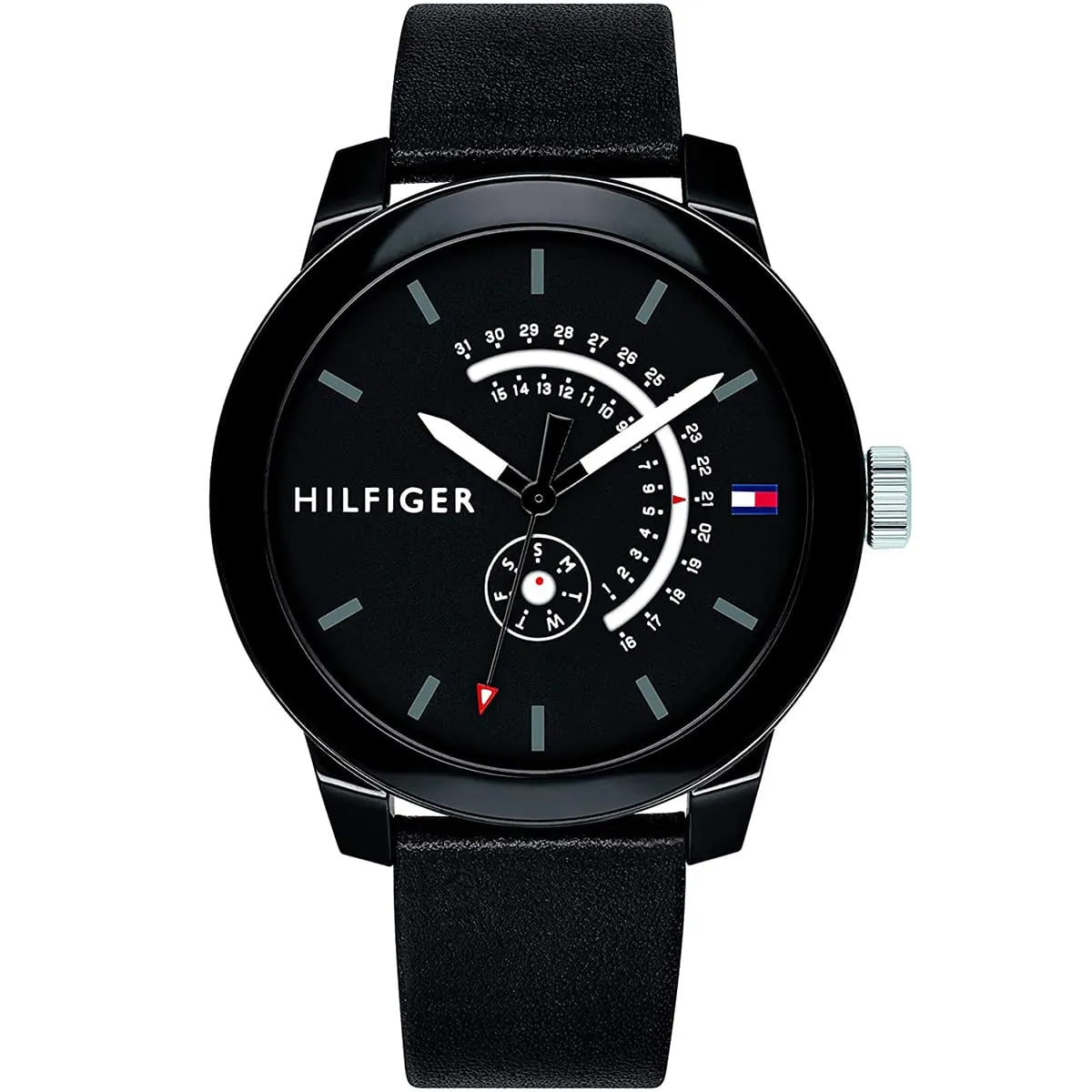1791479-tommy-hilfiger-watch-men-black-dial-leather-strap-quartz-battery-analog-three-hand-denim.webp ساعة تومي هيلفيغر للرجال 1791479 - الصورة 1
