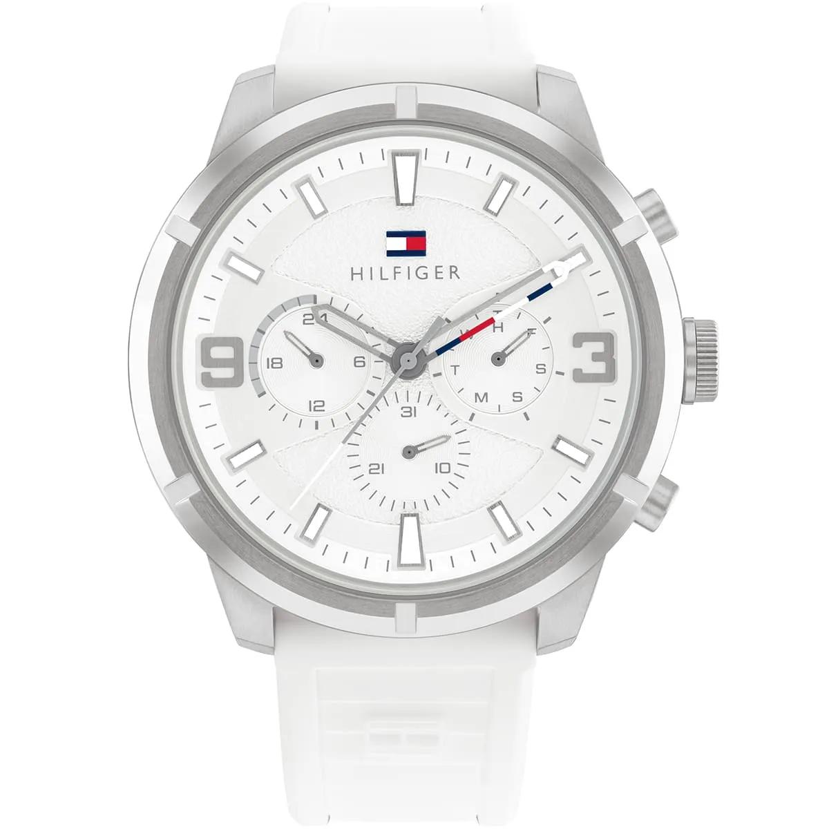 1792072-tommy-hilfiger-watch-men-white-dial-rubber-strap-quartz-battery-analog-wild.webp ساعة تومي هيلفيغر للرجال 1792072 - الصورة 1