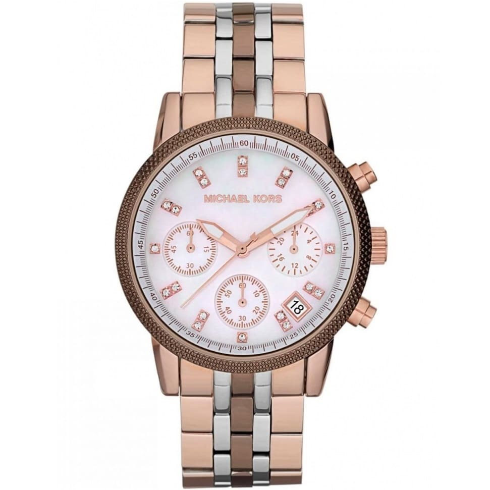 mk5642-michael-kors-watch-women-rose-gold-silver-metal-Ritz.jpeg ساعة مايكل كورس للنساء MK5642 - الصورة 1