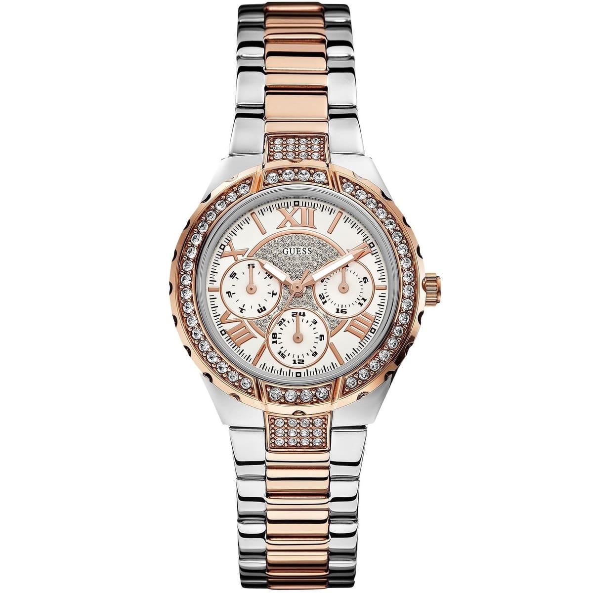 w0111l4-guess-watch-women-silver-rose-gold-metal-viva.jpg ساعة جيس للنساء W0111L4 - الصورة 1